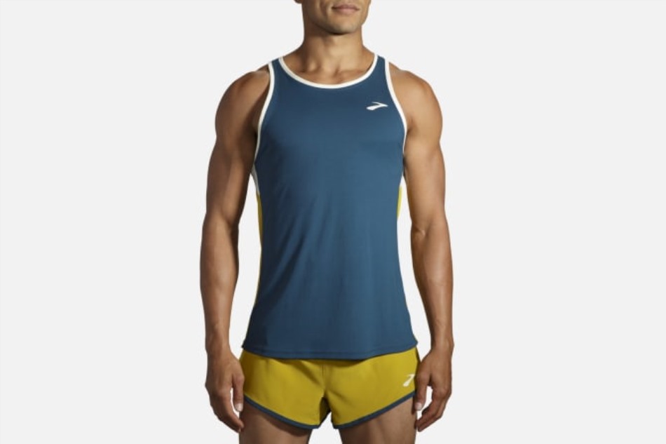 Brooks Atmósfera Camiseta Indigo Rush-honeydew