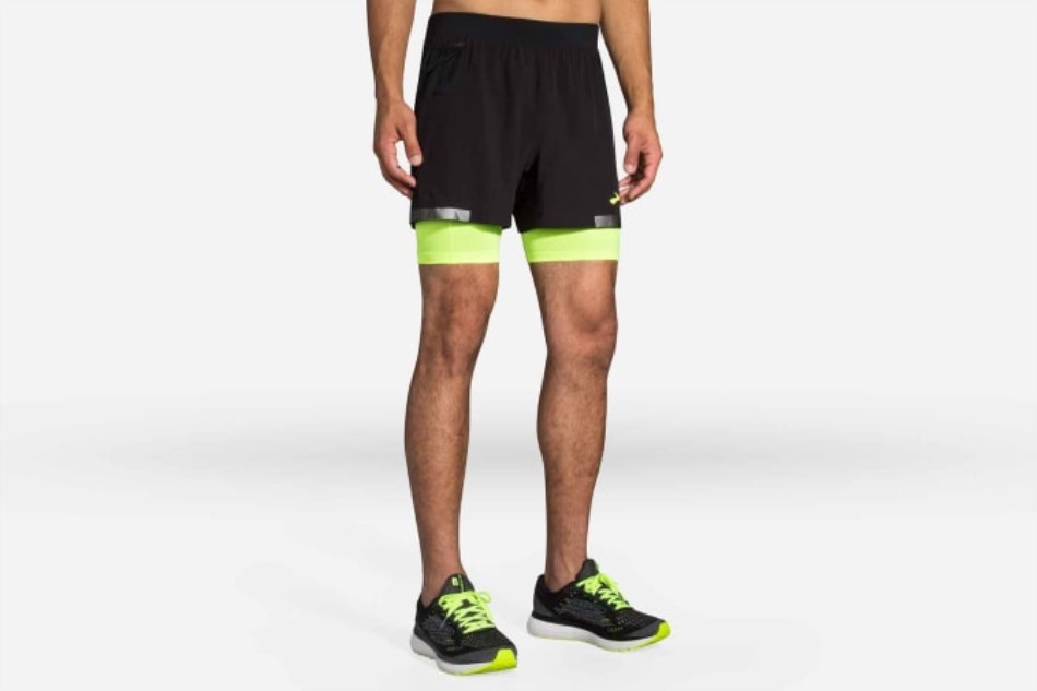Pantalones Cortos 2 En 1 Brooks Black-nightlife Carbonite 5