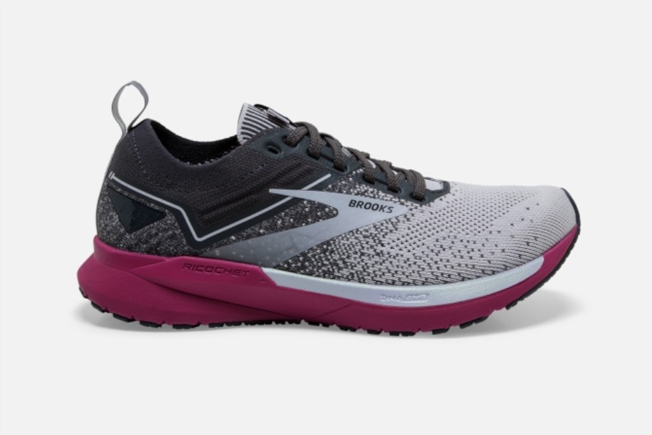 Brooks Ricochet 3 Gris-lavanda-bat Rouge