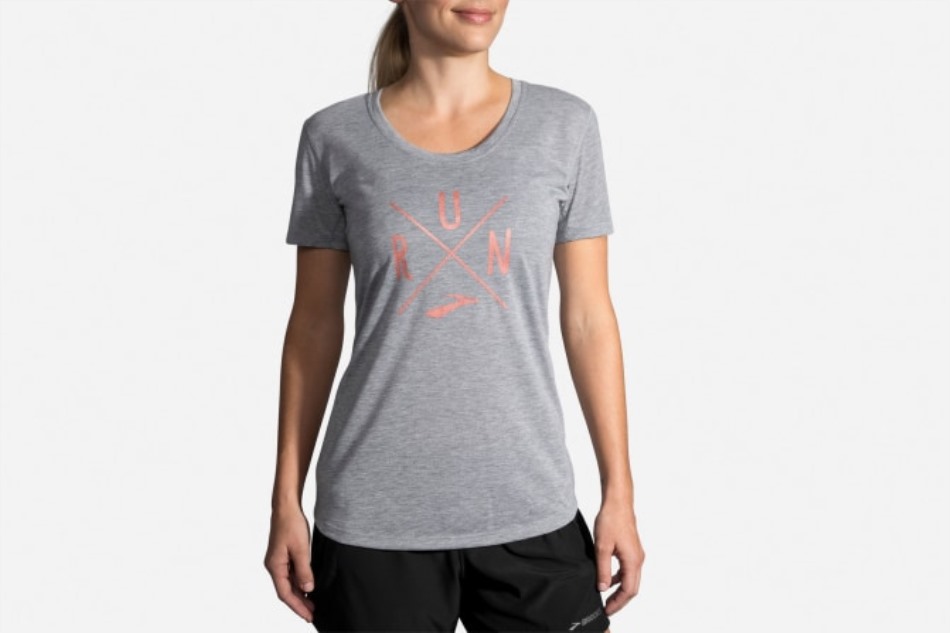 Camiseta Con Gráfico De Distancia Heather Ash-run Brooks