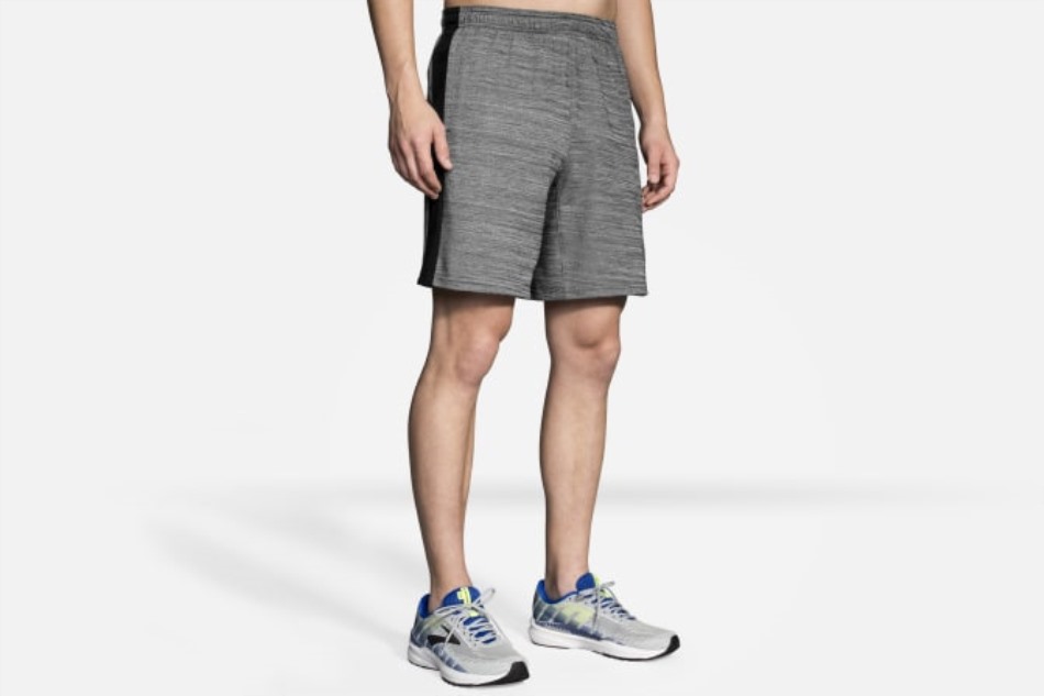Pantalones Cortos Brooks Heather Ash-brezo Negro Rep 8