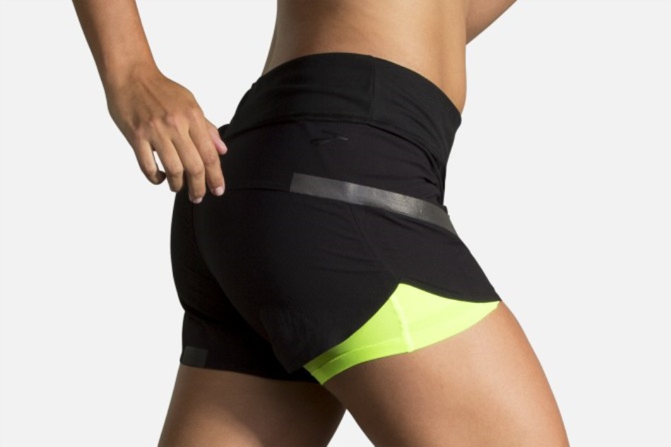 Pantalón Corto Brooks Carbonite 4 Pulgadas 2 En 1 Negro