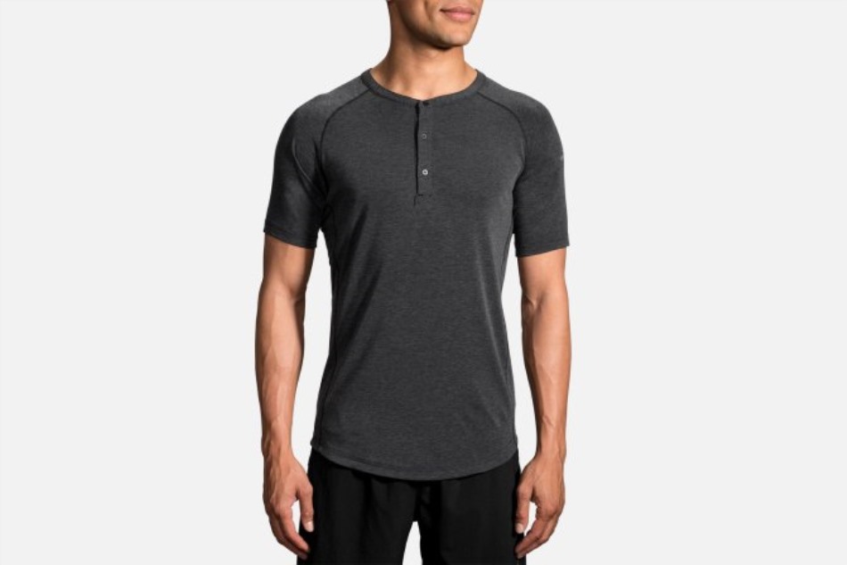 Brooks Cadence Manga Corta Negro Jaspeado